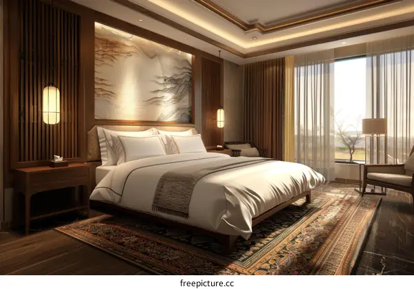 Elegant Luxury Hotel Room Interior with Modern Furniture