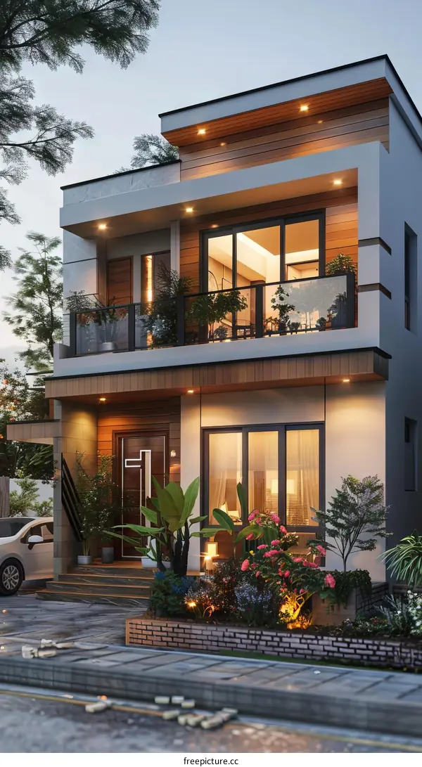Modern Townhouse in Residential Area with Greenery