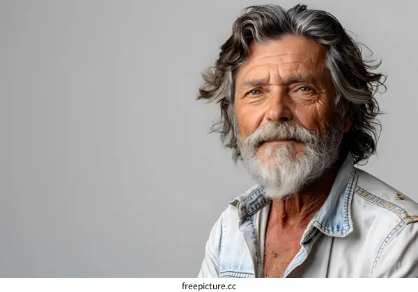 portrait of an old man with white hair and beard