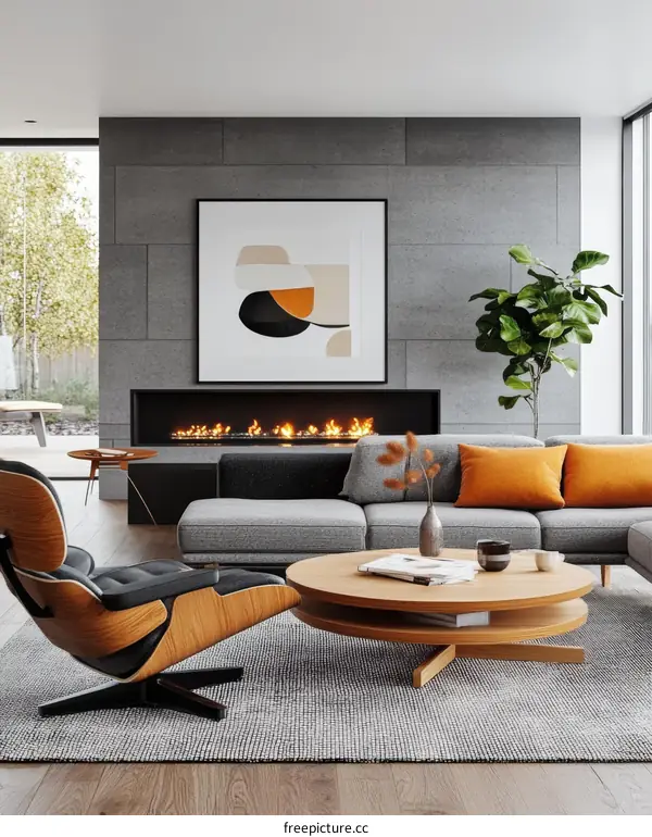 Modern Living Room Interior Design Illustration