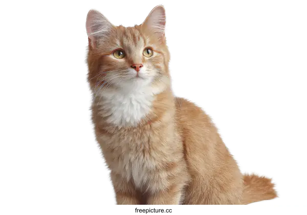 [Transparent Background PNG]Ginger Kitten Portrait Against White Background