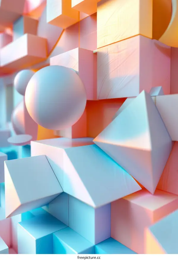 Pink and Blue Pastel Geometric Shapes