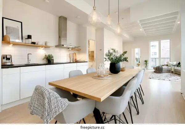 Modern Dining Area with Open Kitchen