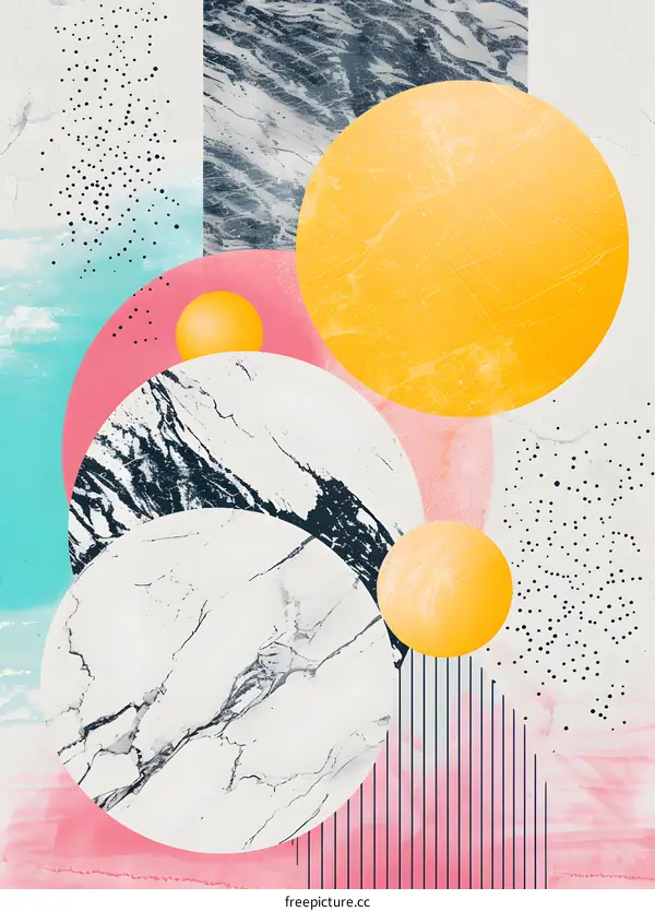 Abstract Colorful Geometric Shapes Collage