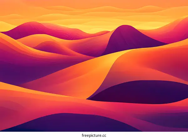 Abstract Landscape with Colorful Hills