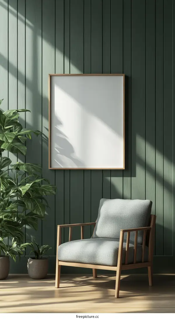 Modern Minimalist Living Room with Greenery