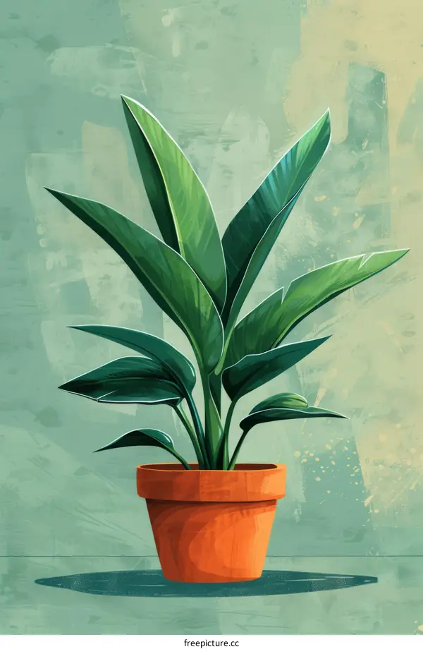 Beautiful Illustration of a Potted Plant