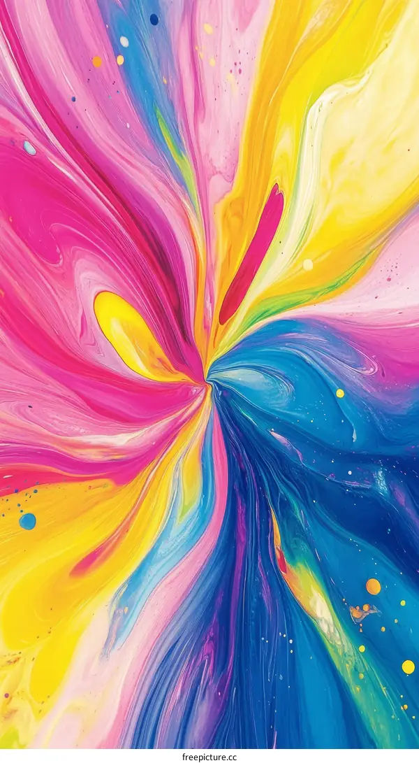 Abstract Colorful Flowing Paint Art