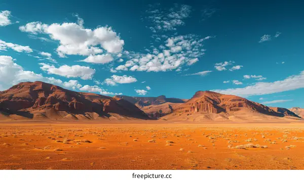 Desert landscape with mountains in the background