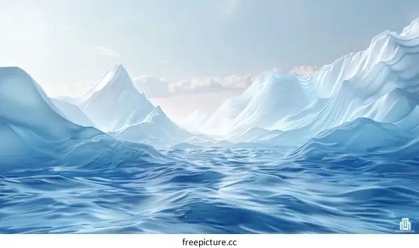 Abstract Blue Mountains Background Illustration