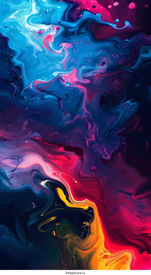Colorful liquid is flowing
