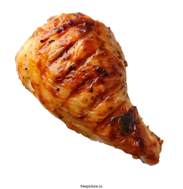 [Transparent Background PNG]Grilled Chicken Leg Isolated on White Background