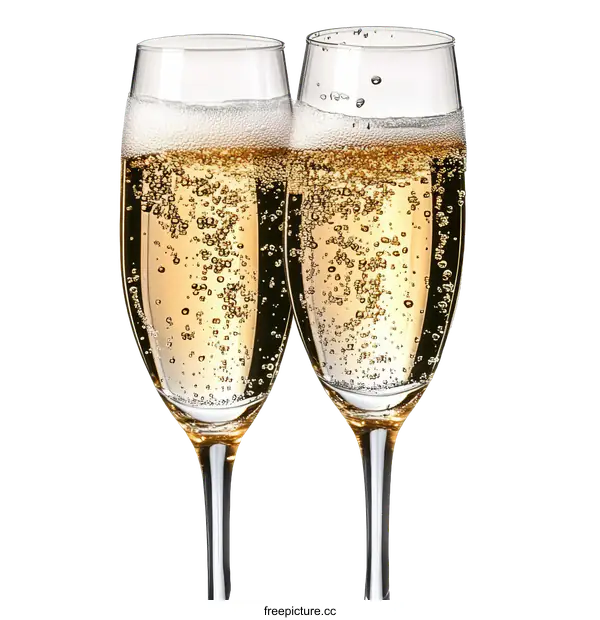 [Transparent Background PNG]Champagne Flutes Celebration