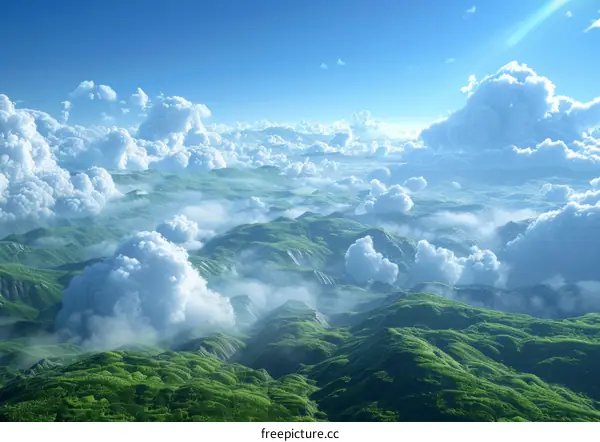 The sea of clouds in the mountains