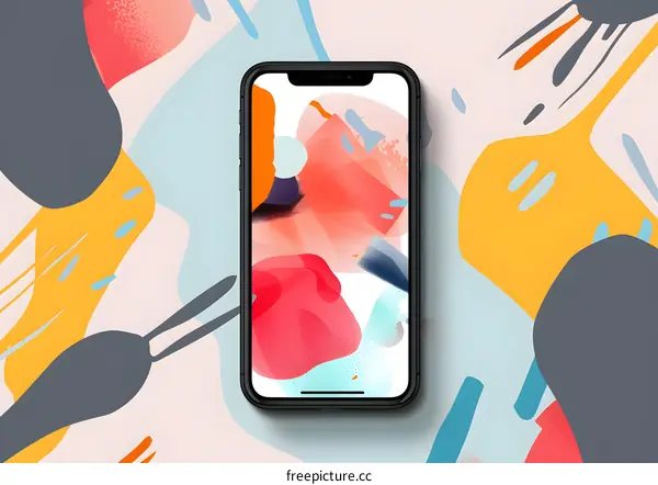 Abstract Phone Wallpaper With Colorful Shapes