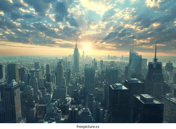 Iconic New York City Skyline with the Empire State Building