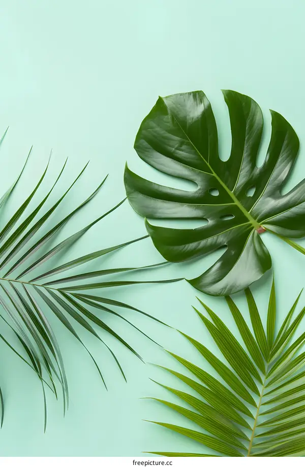 Tropical Green Leaves Background