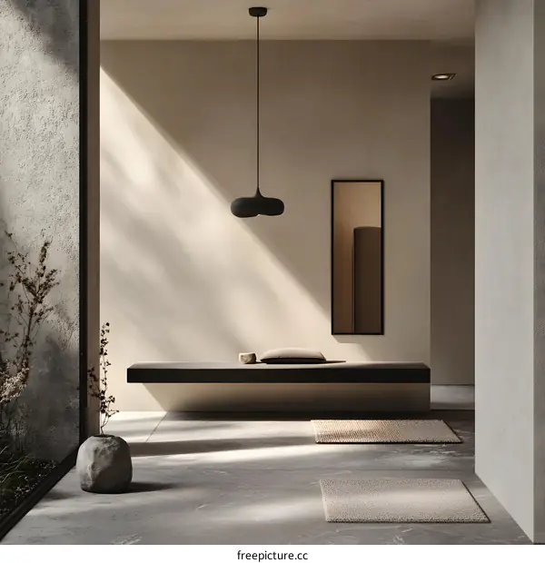 Minimalist Interior Design with Light Streaming Through Window