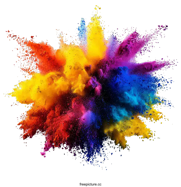 [Transparent Background PNG]Colorful Powder Explosion Abstract Art