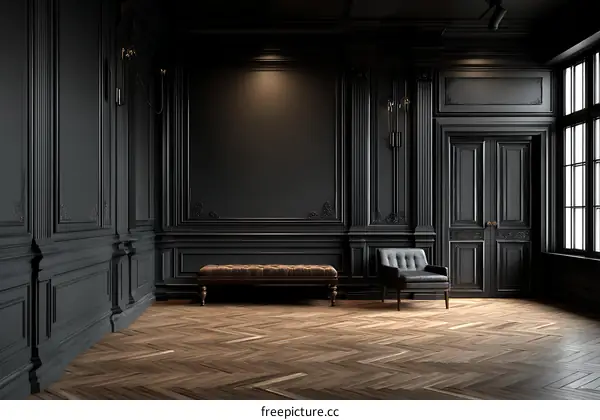 Elegant Black Classic Room Interior Design