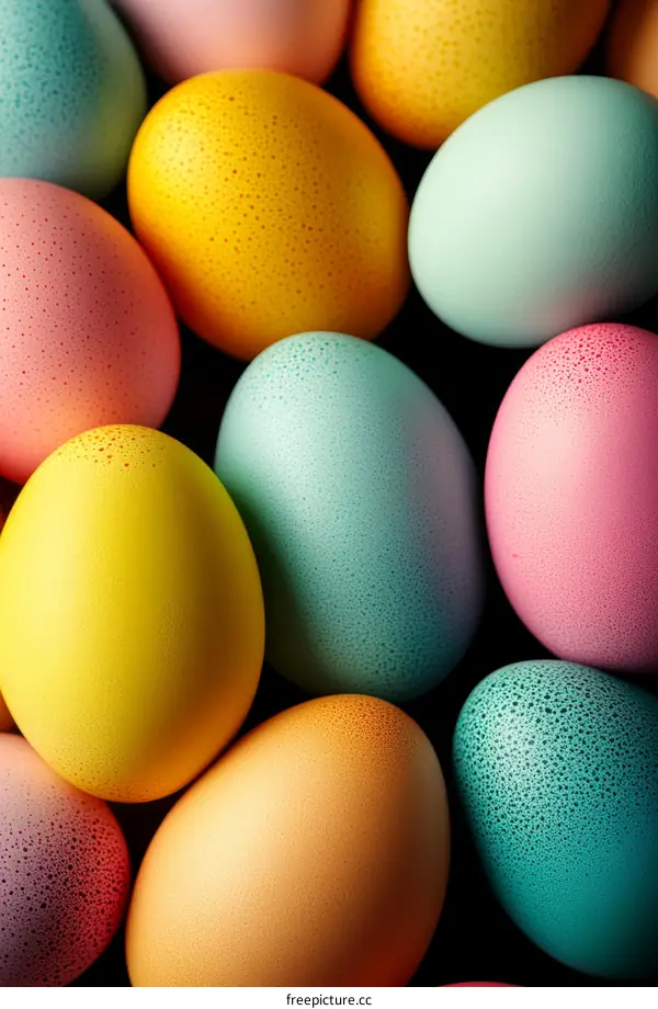 Colorful Easter Eggs Close-up