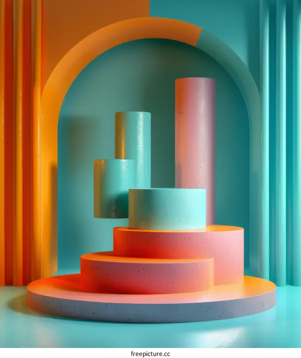 Colorful Geometric Abstract Display Product Showcase