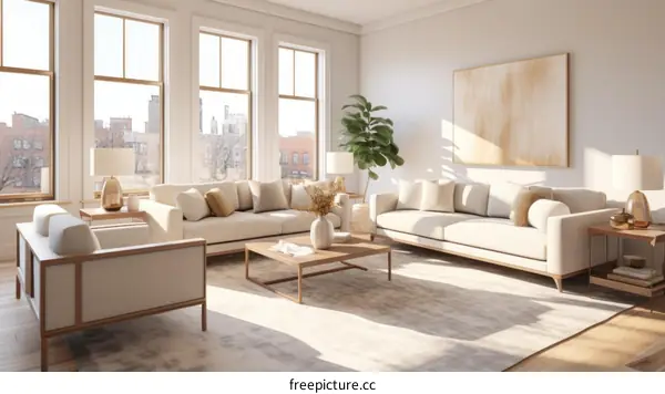 Airy Modern Living Room With Neutral Colors