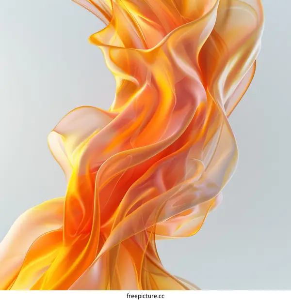 Abstract orange silk flowing