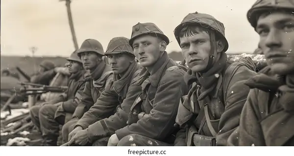 A group of soldiers during World War I