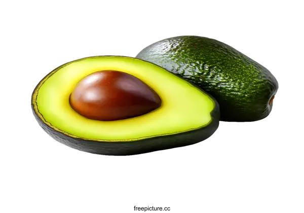 [Transparent Background PNG]Fresh Avocado Slices Isolated on White Background