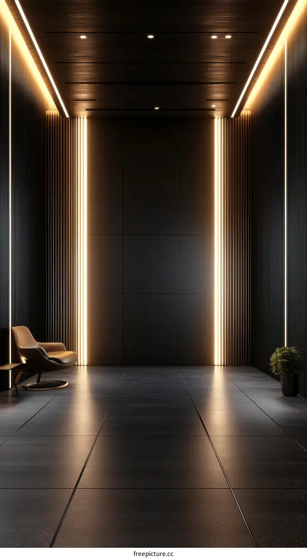 Modern Minimalist Empty Lobby Interior Design
