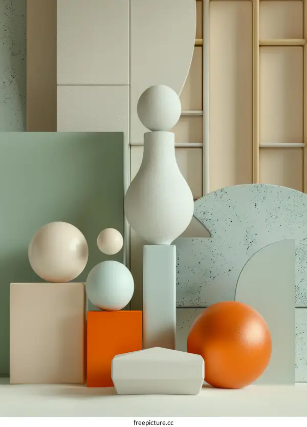 Abstract Geometric Shapes Composition