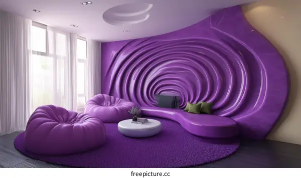 Modern Purple Living Room Interior Design