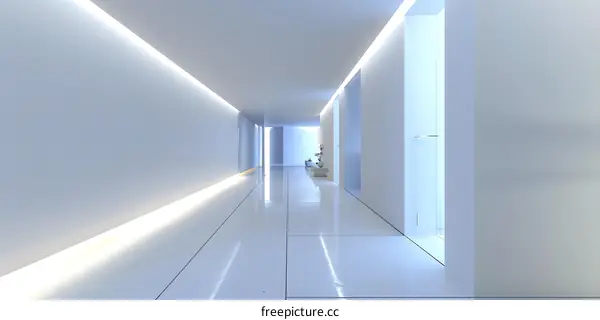 Modern White Hallway Interior Design with Minimalist Decor