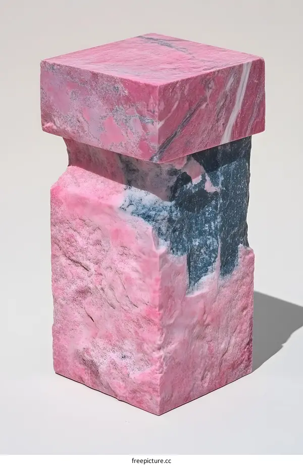 Pink and Blue Marble Stone Sculpture