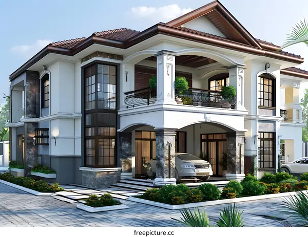 Three-story modern villa