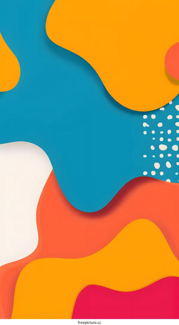 Abstract Colorful Background With Shapes And Dots
