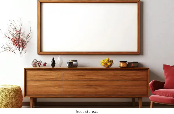 Modern Home Decor with Empty Frame