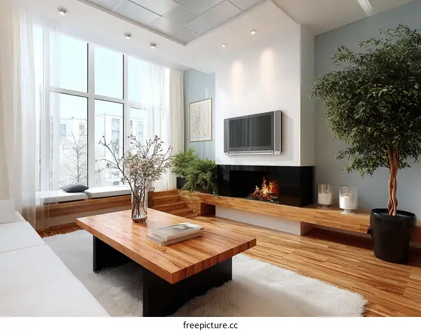 Modern Living Room Interior Design Illustration