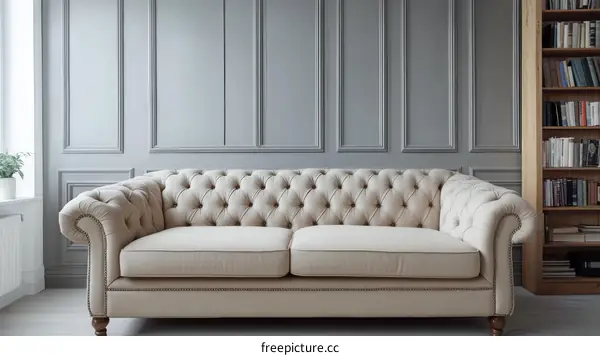 Beige Chesterfield Sofa in a Classic Room