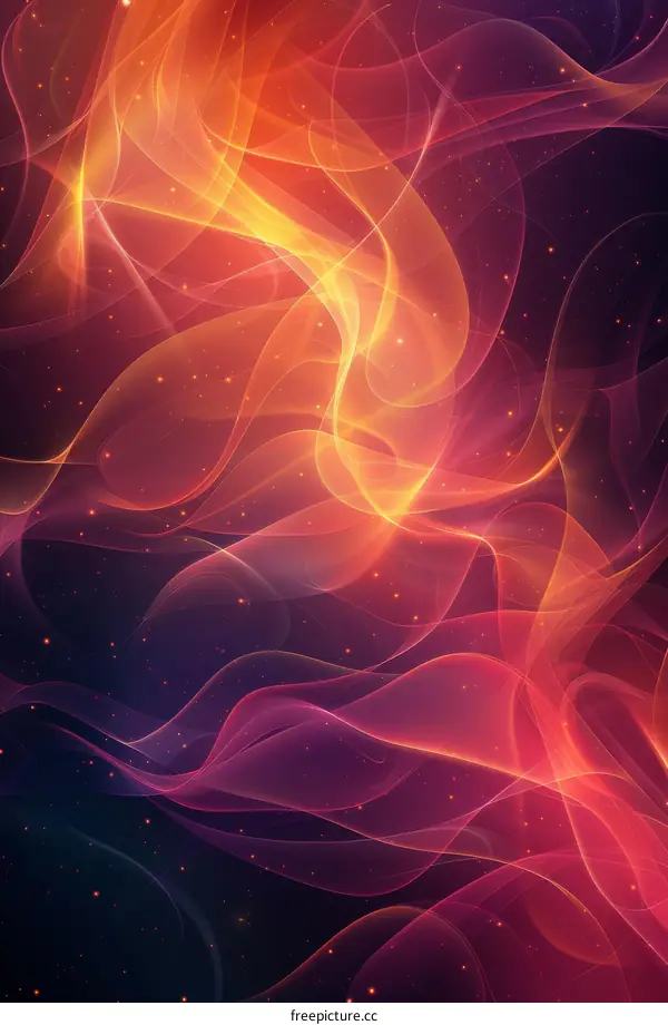 Abstract Fluid Wave with Red and Orange Colors