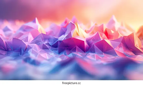 Purple Mountain Illustration: Abstract Geometric Landscape