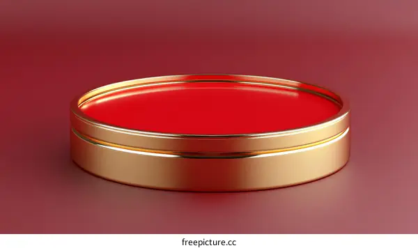 Gold and Red Round Geometric Shape