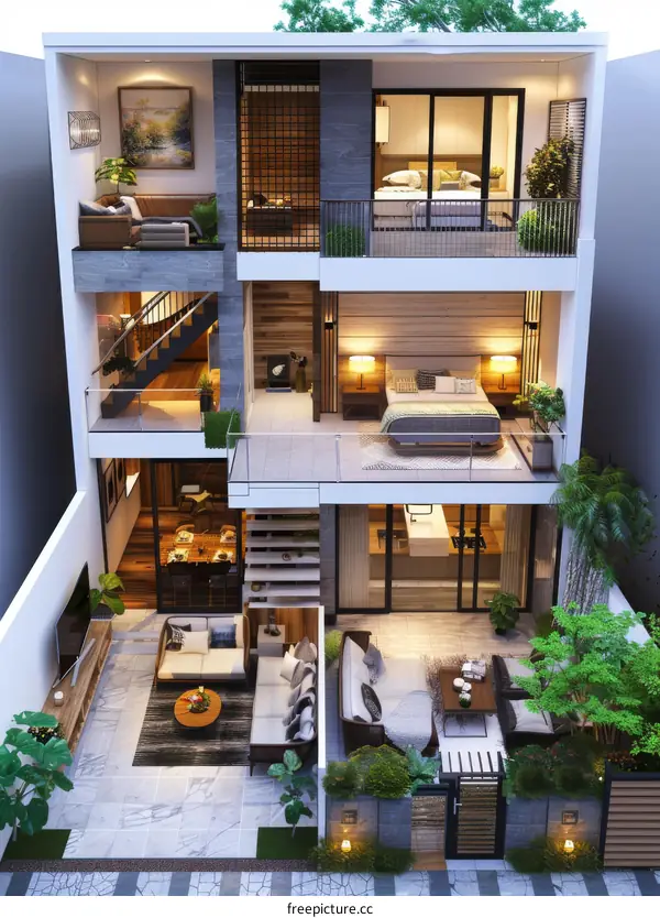 Stylish Three-Story Townhouse in Ho Chi Minh City