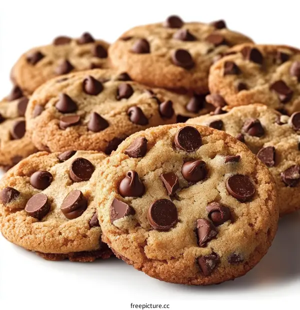 Delicious Chocolate Chip Cookies Close-up