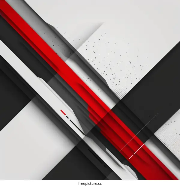 Black red and white geometric shapes