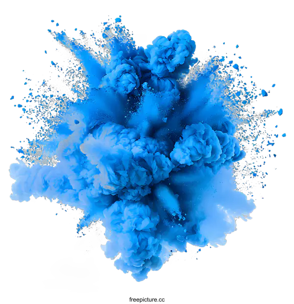 [Transparent Background PNG]Blue powder explosion