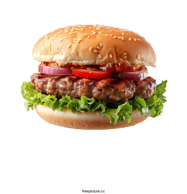 [Transparent Background PNG]Classic Burger on White Background