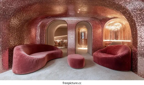 Modern Pink Lounge Interior Design