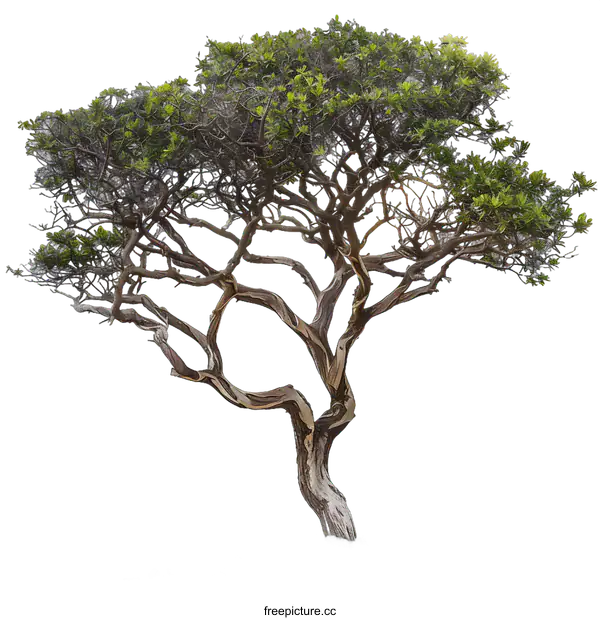 [Transparent Background PNG]Isolated Twisted Tree With White Background
